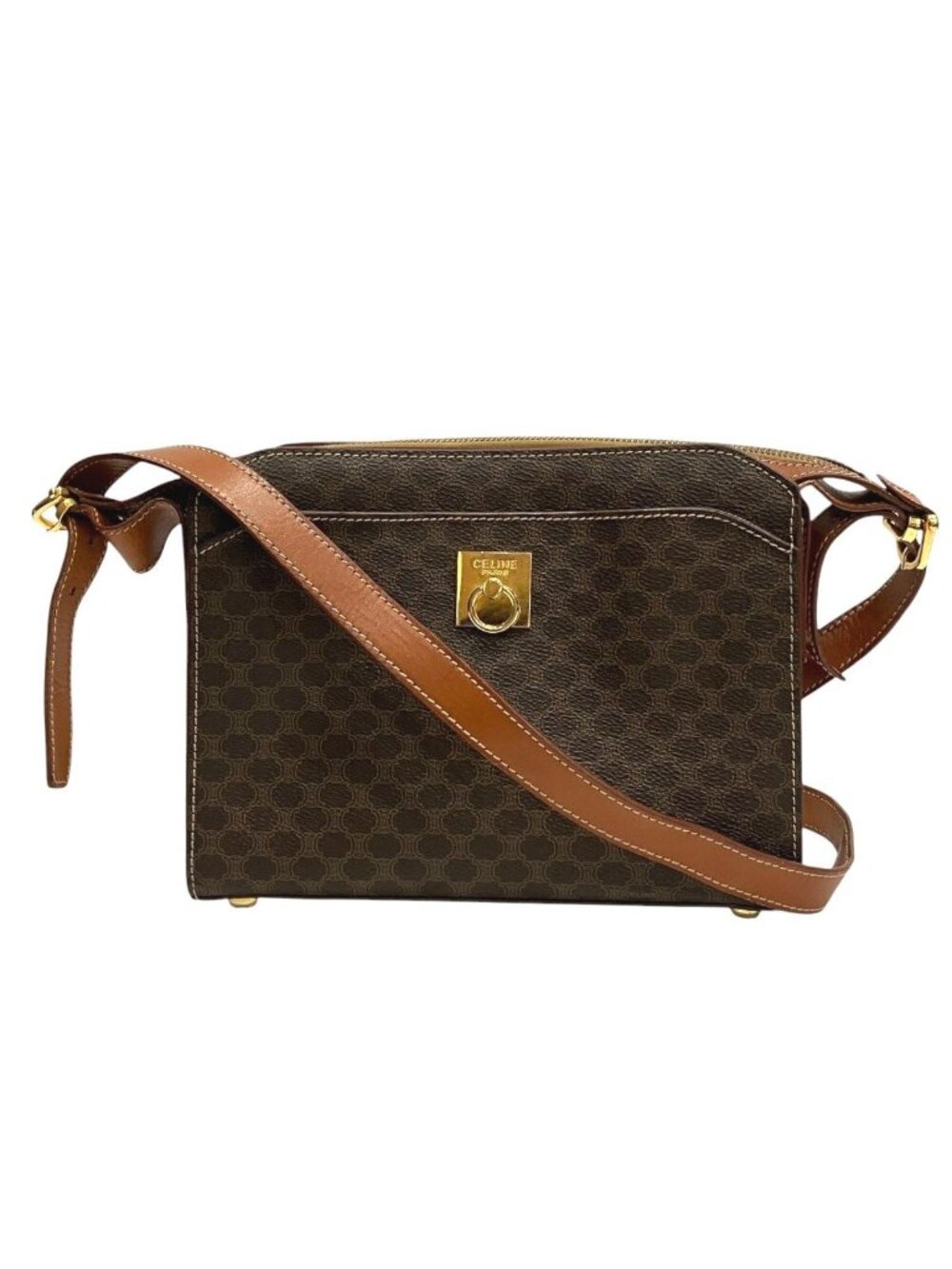 Celine Macadam Shoulder Bag Leather